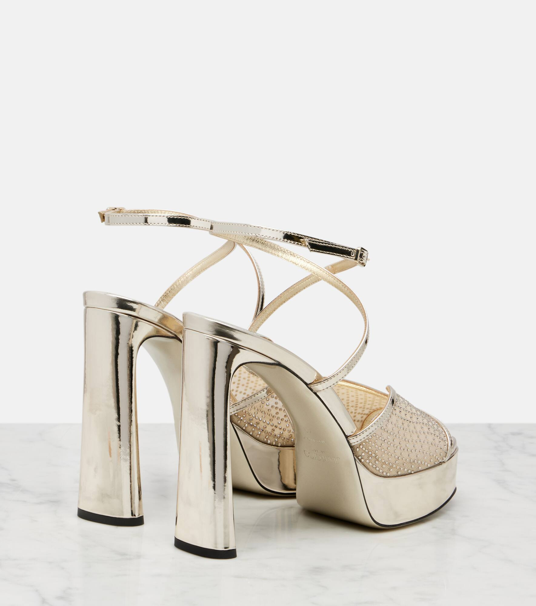 Karli 125 mesh and leather platform sandals - 2