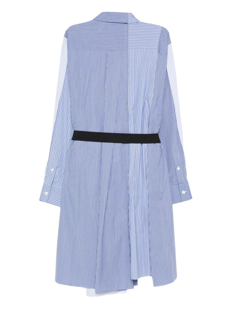 sacai striped belted shirt dress outlook