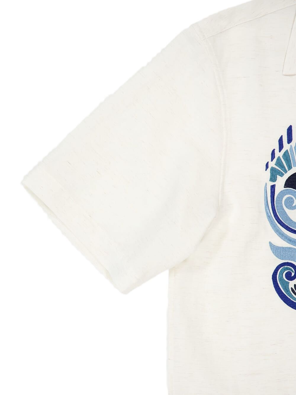 camp-collar embroidered shirt - 4