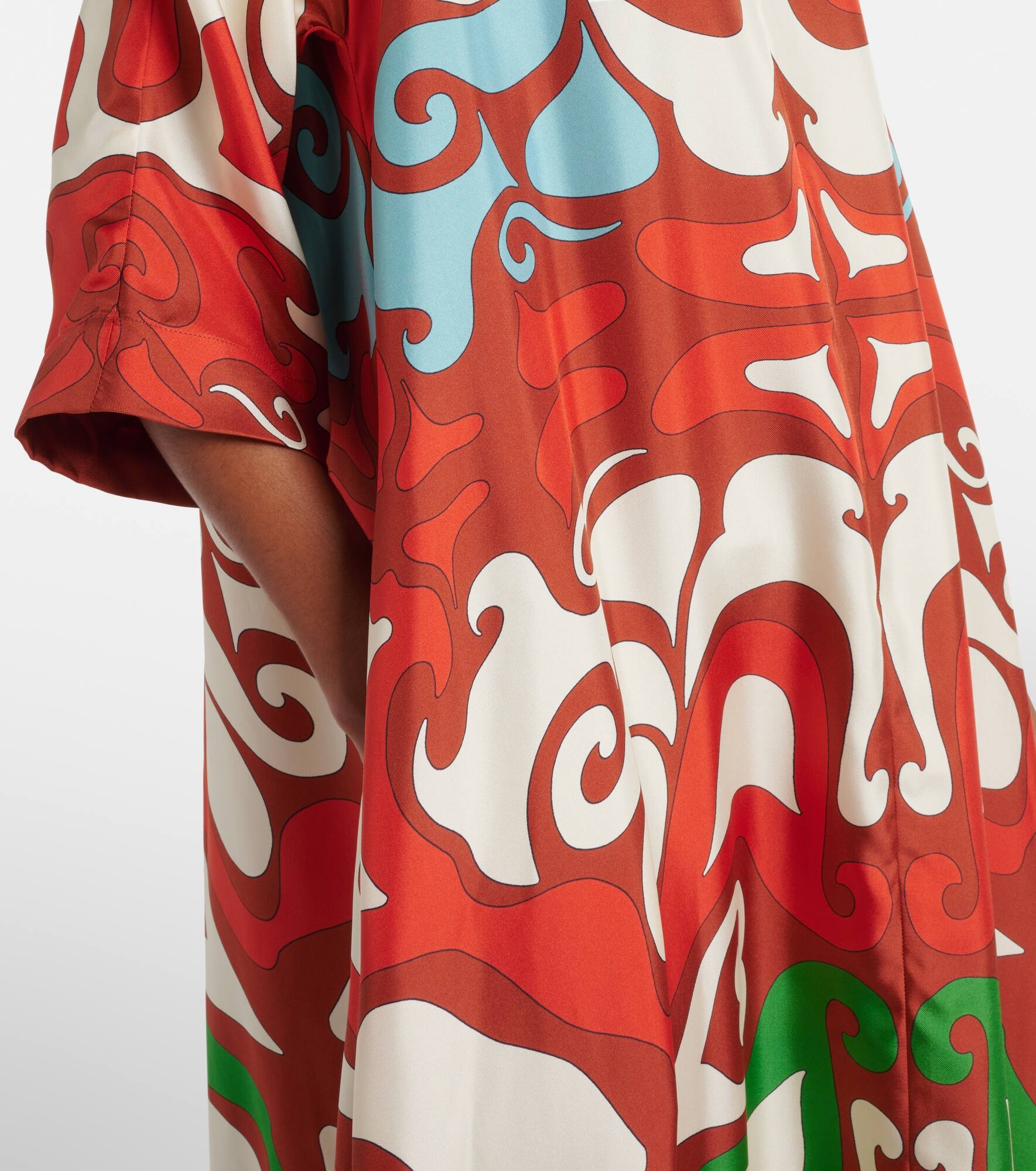 Muumuu printed silk twill maxi dress - 5