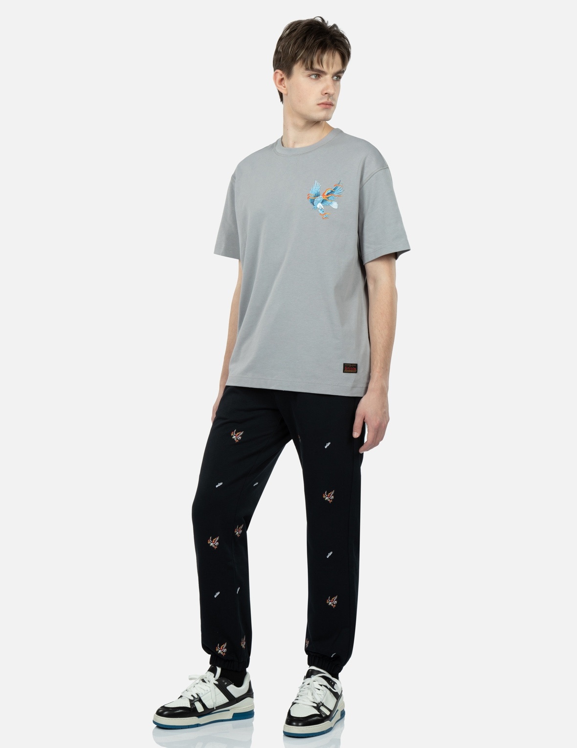 EAGLE AND LOGO ALLOVER EMBROIDERY SWEATPANTS - 4