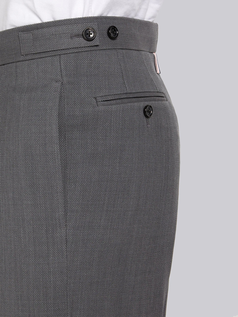 Medium Grey Wool Pique Suiting Single Pleat Trouser 5