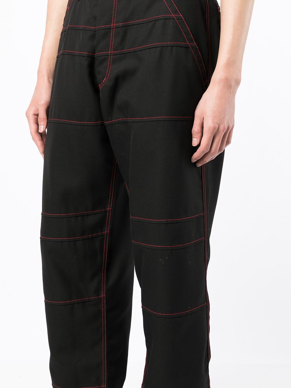 panelled straight-leg trousers - 5