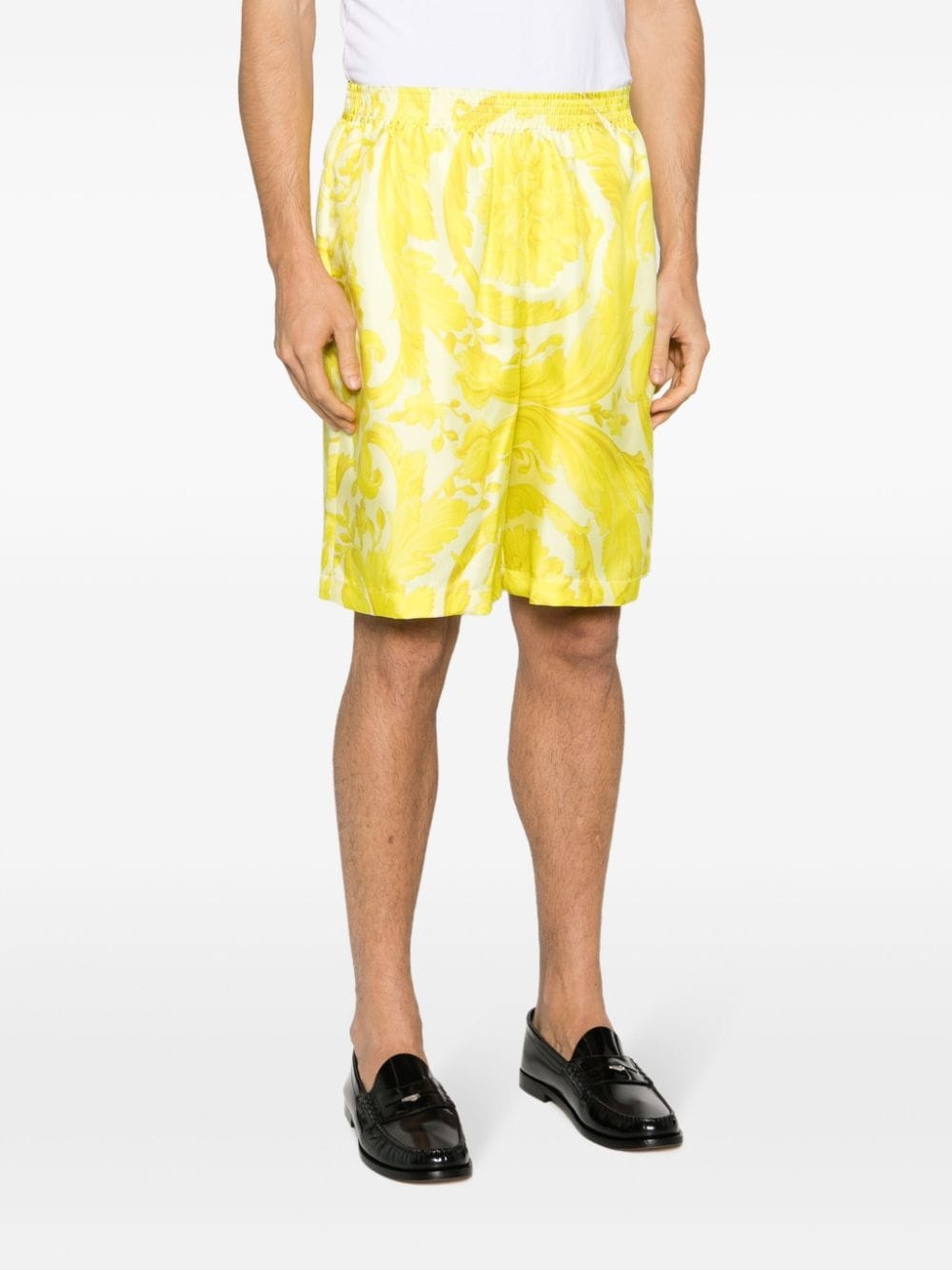 all-over print silk shorts - 3