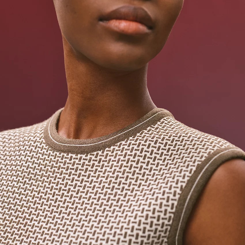 "Mosaique" sleeveless cropped sweater - 4