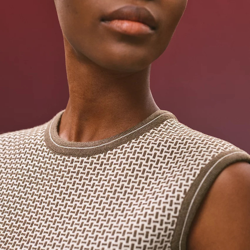 "Mosaique" sleeveless cropped sweater 4