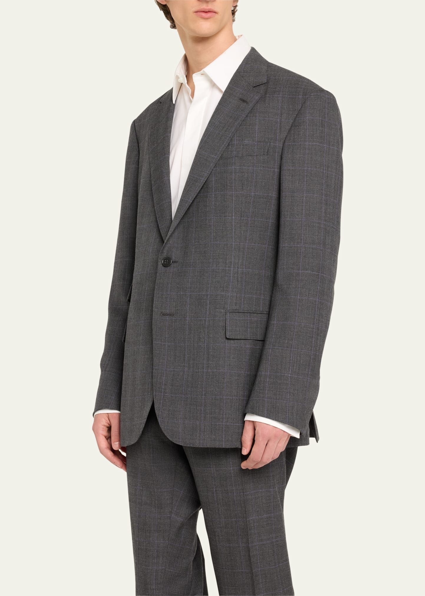 Men's Kent Hand-Tailored Glen Plaid Suit - 4
