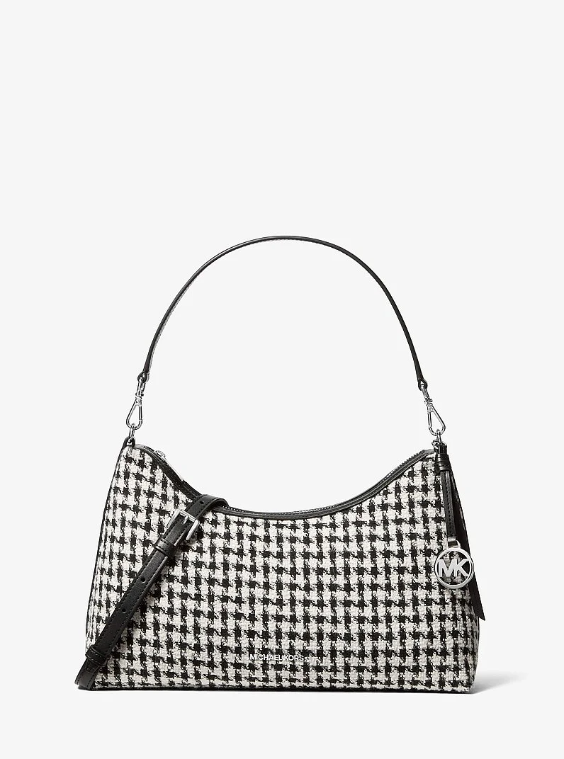Sammy Medium Woven Houndstooth Convertible Shoulder Bag - 1