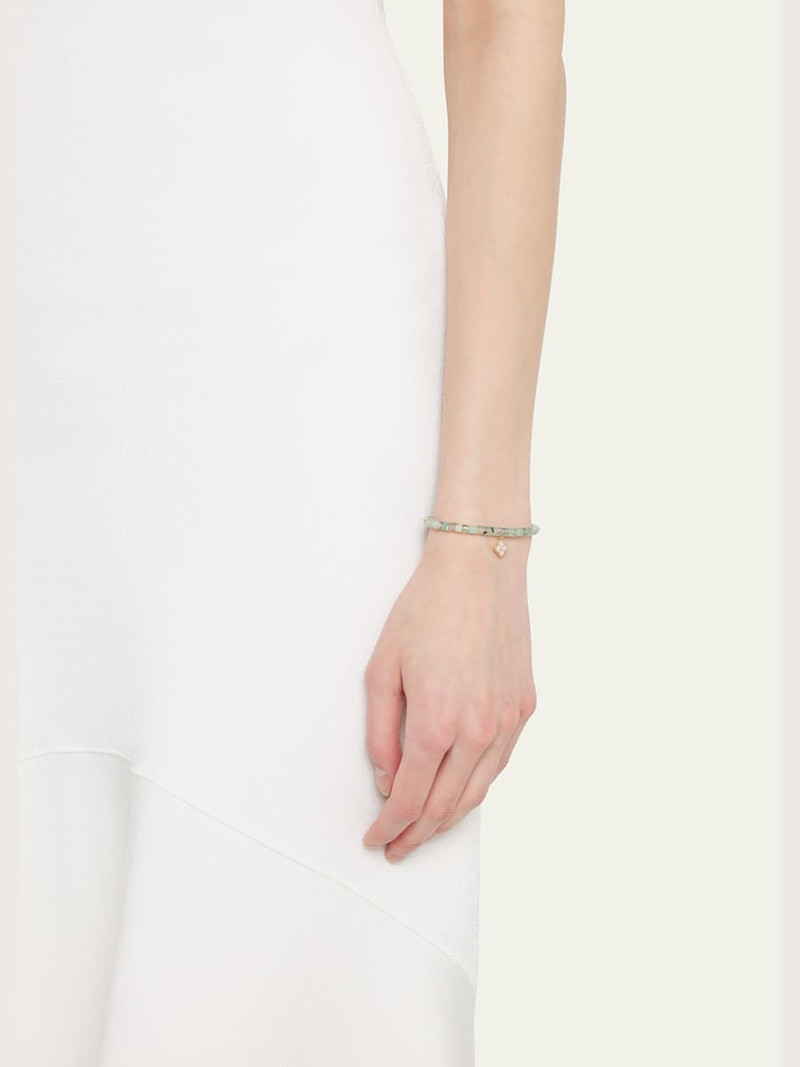 SYDNEY EVAN 14k Gold Moroccon Beaded Bracelet with Pearl Charm outlook