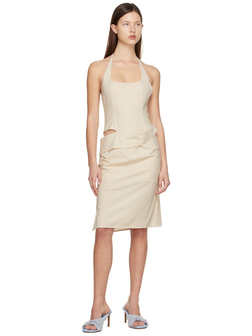 Beige 'La Robe Hielo' Mini Dress - 4