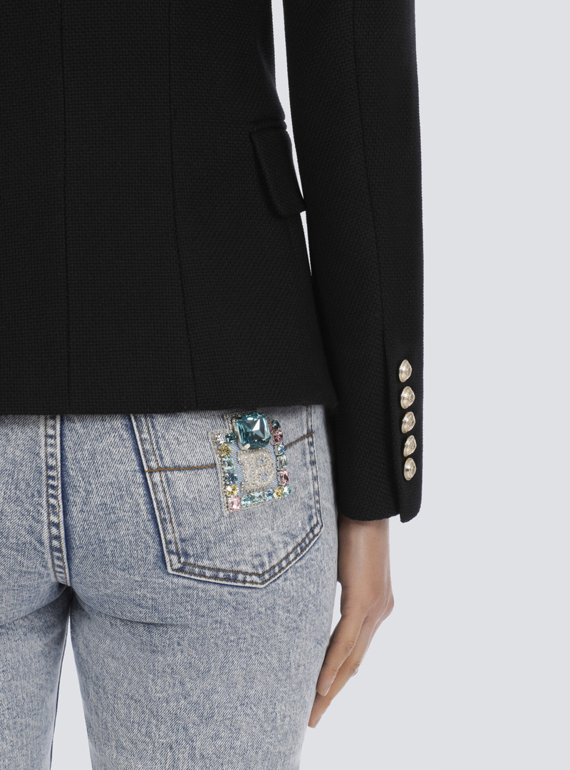 Cotton piqué double-buttoned jacket 9
