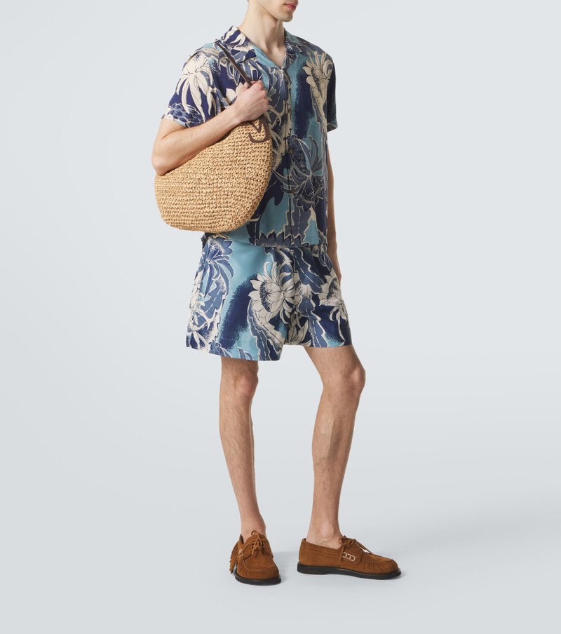 JW Anderson Bulb XL suede-trimmed raffia bucket bag outlook