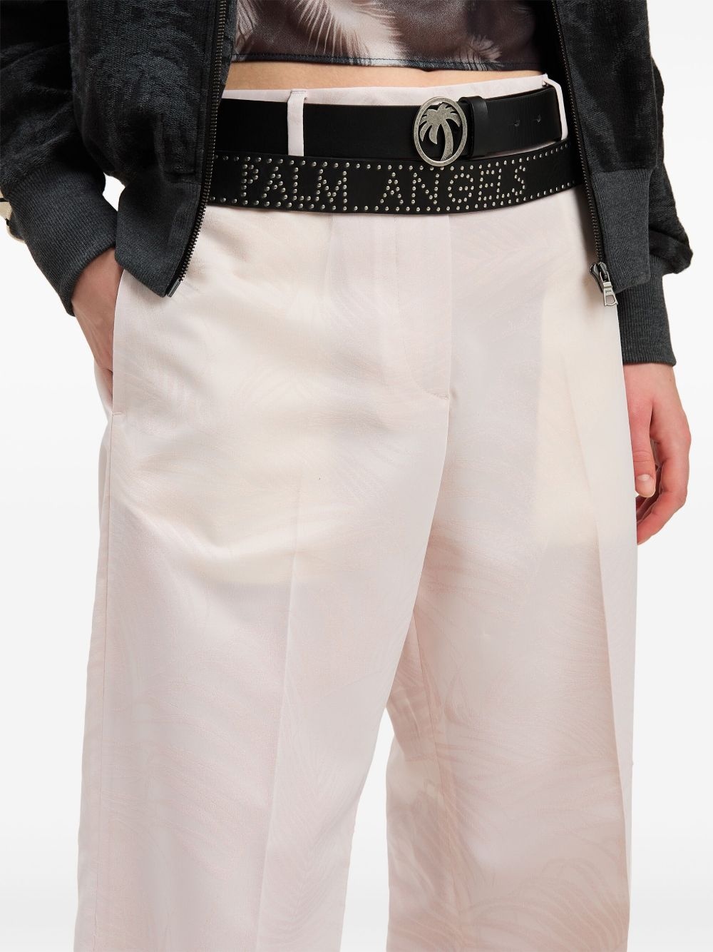 palms-jacquard trousers - 6