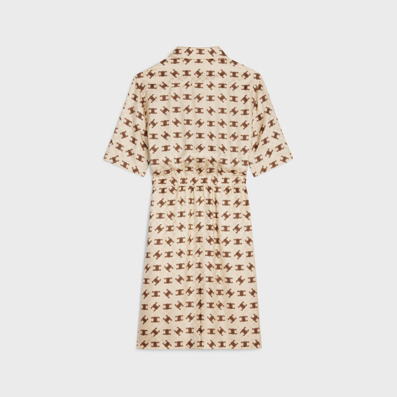 CELINE lavalliere dress in shiny matte silk outlook