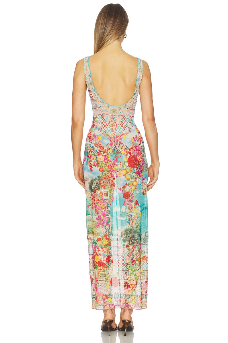 CAMILLA Square Neck Beach Maxi Dress With Low Back outlook
