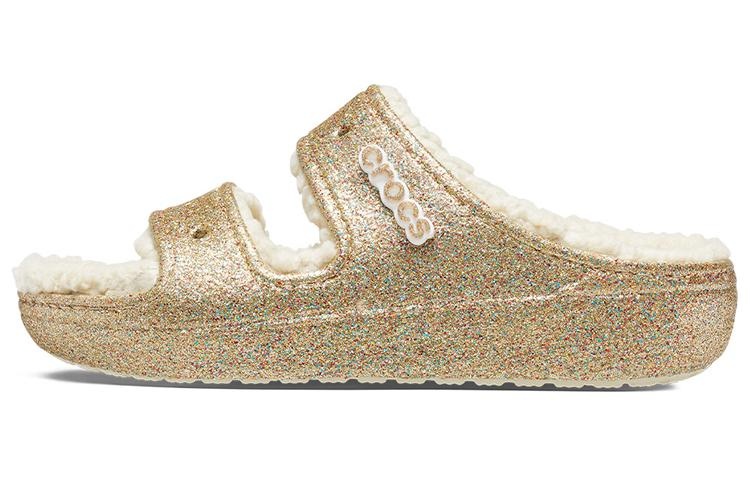 (WMNS) Crocs Classic Cozzzy Glitter Sandals 'Multi Gold' 208124-93S - 2