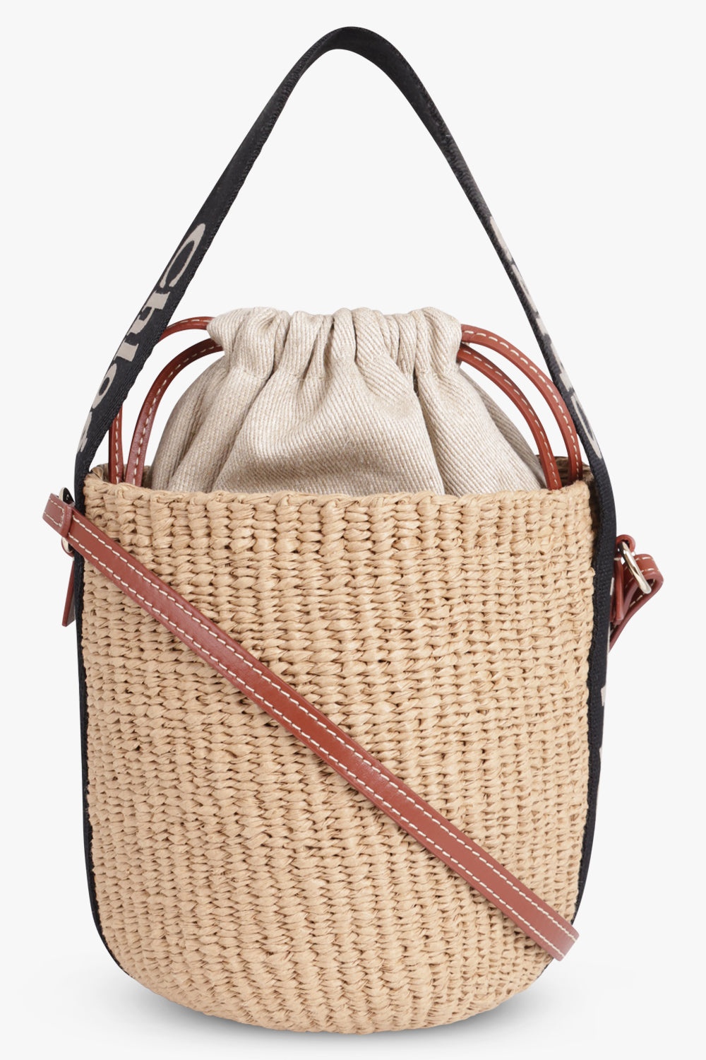 WOODY RAFFIA CROSSBODY BUCKET BAG | BLACK - 5