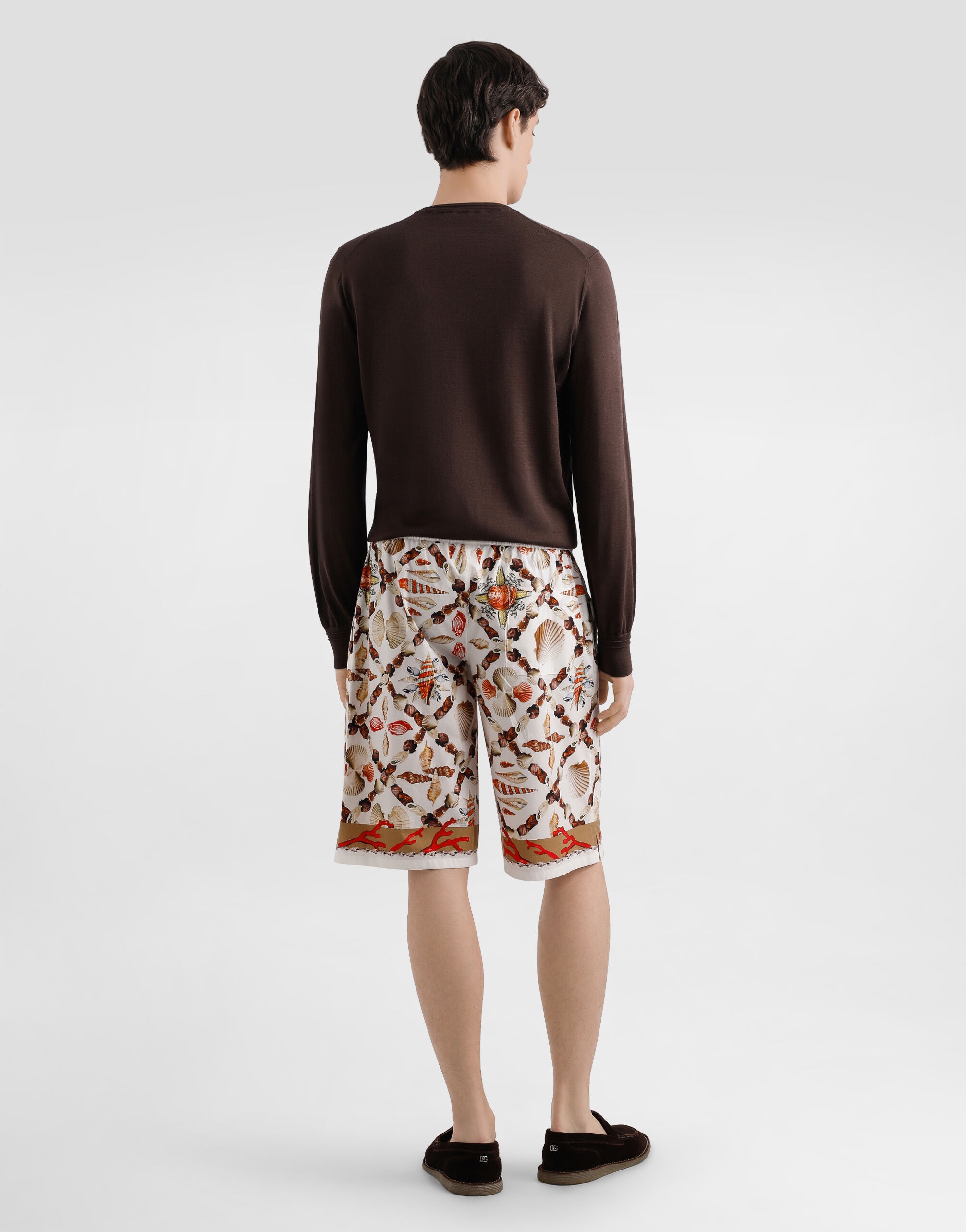 shell-print poplin trousers - 3