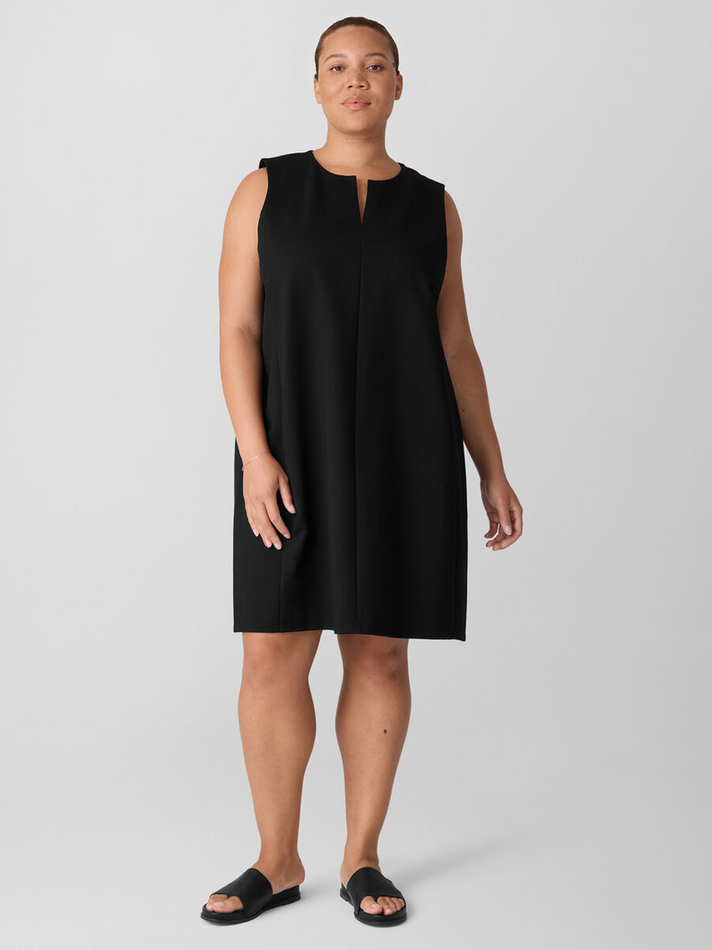 Lightweight Ponte Split Neck Dress 6