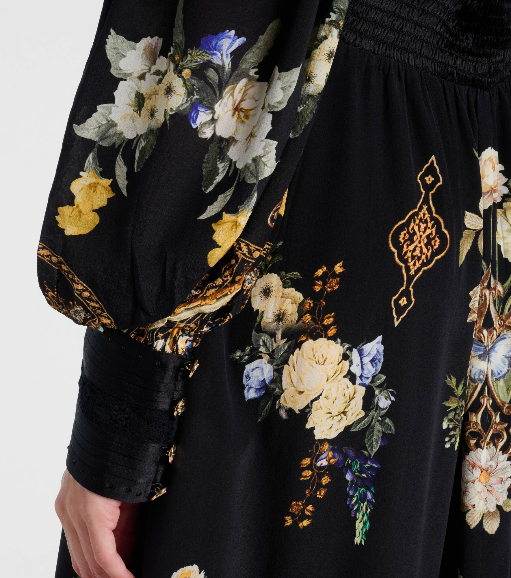 Ottoman Elegance floral silk maxi dress - 5