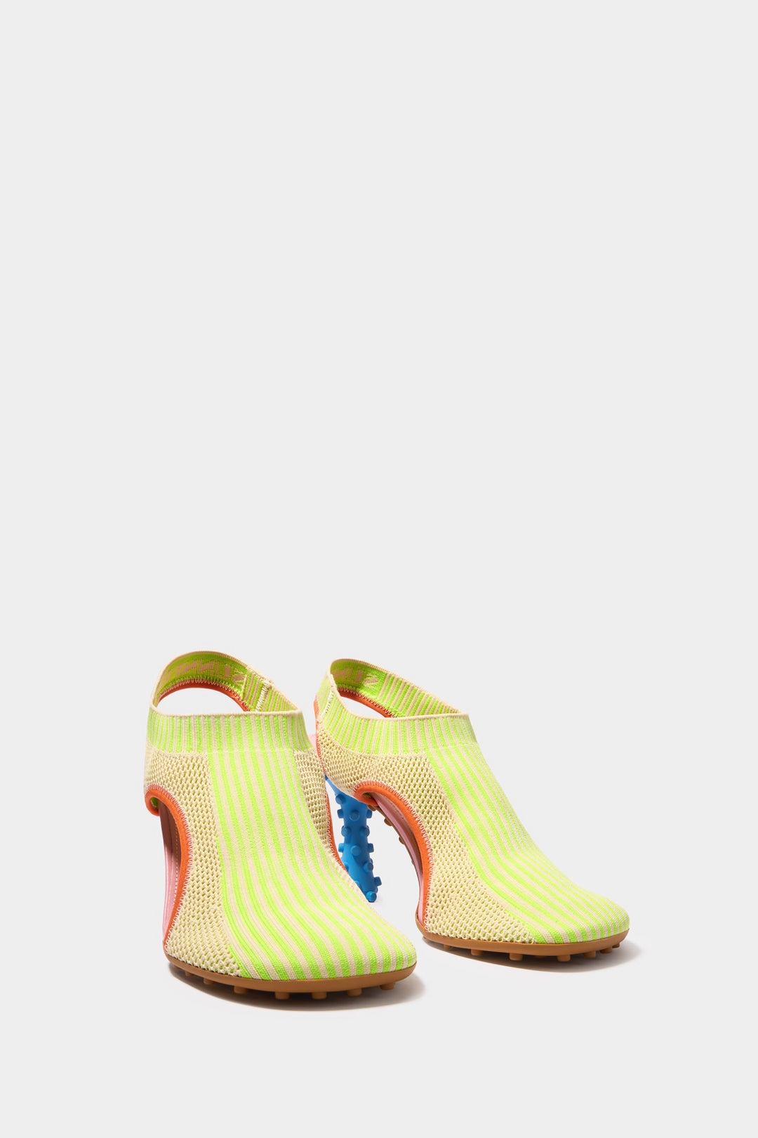 1000CHIODI KNIT HEEL / cream & light green - 2