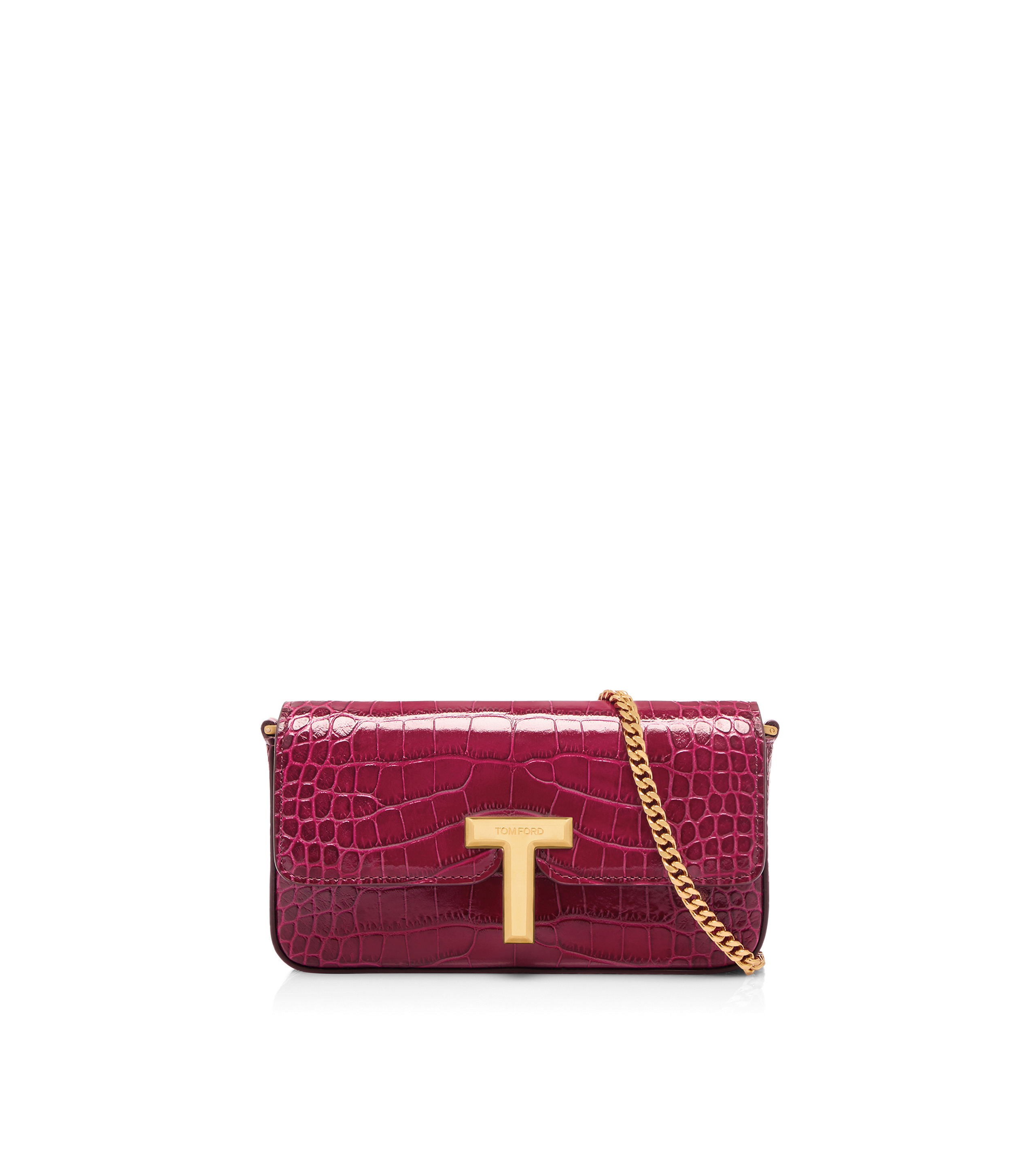 SHINY STAMPED CROCODILE LEATHER WALLIS MINI BAG - 1