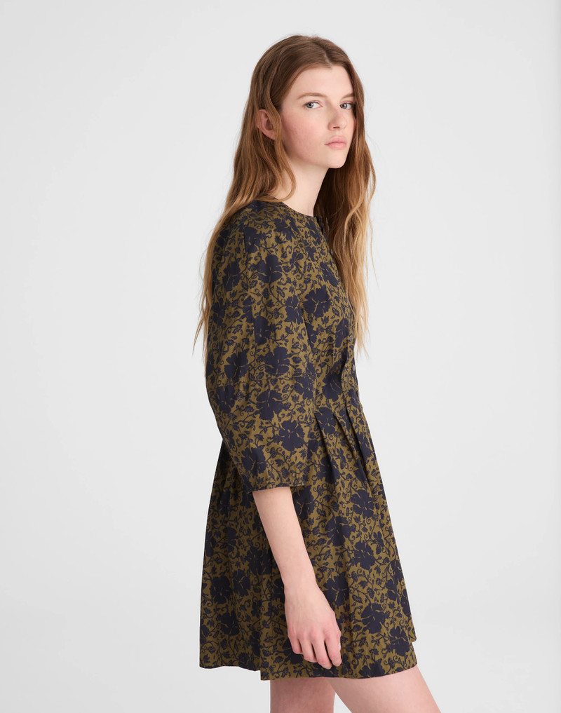 Sculptural-Sleeve Pleated Mini Dress 4