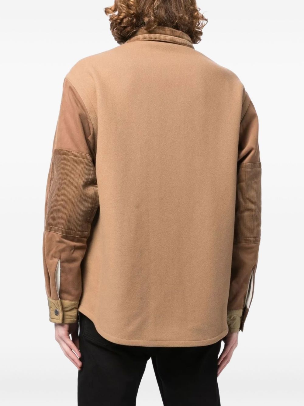 corduroy-panelled cotton jacket - 3