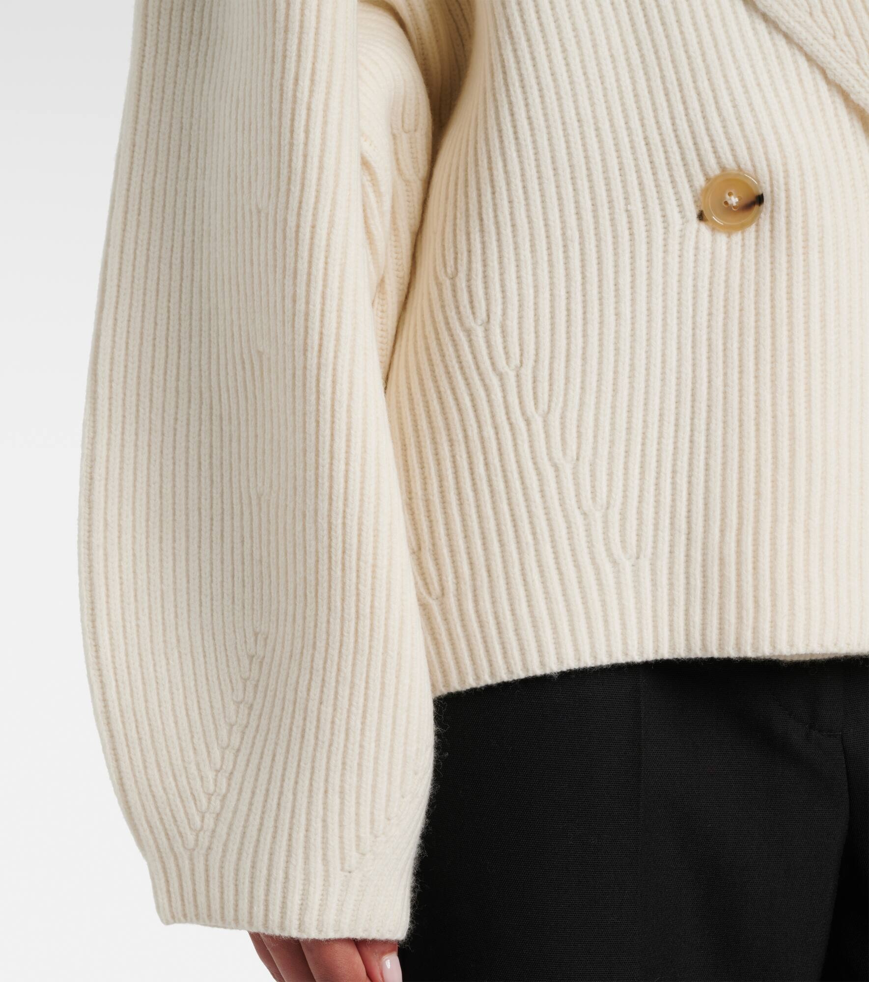 Ribbed-knit wool-blend cardigan - 5