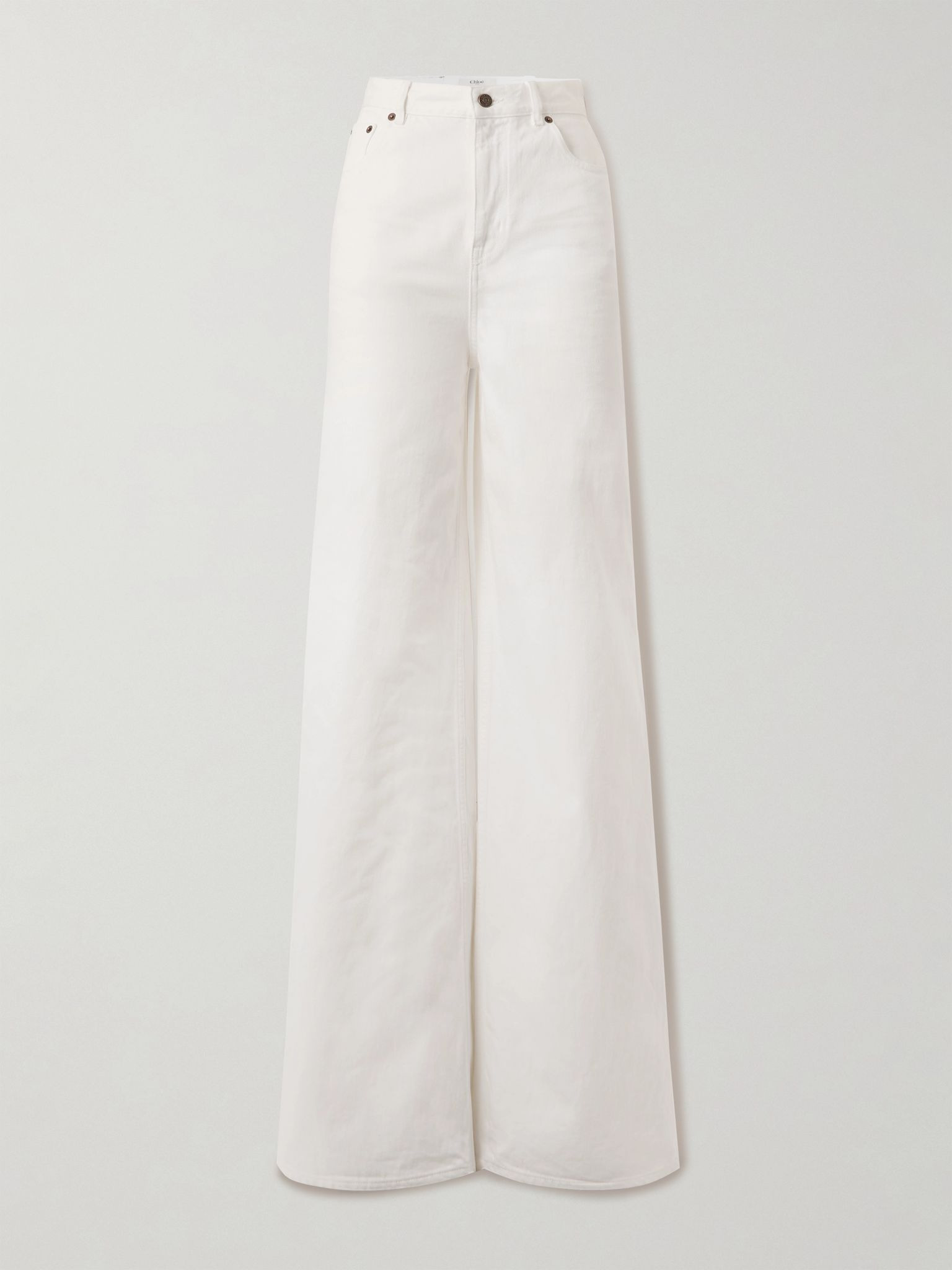 High-rise wide-leg jeans White - 1