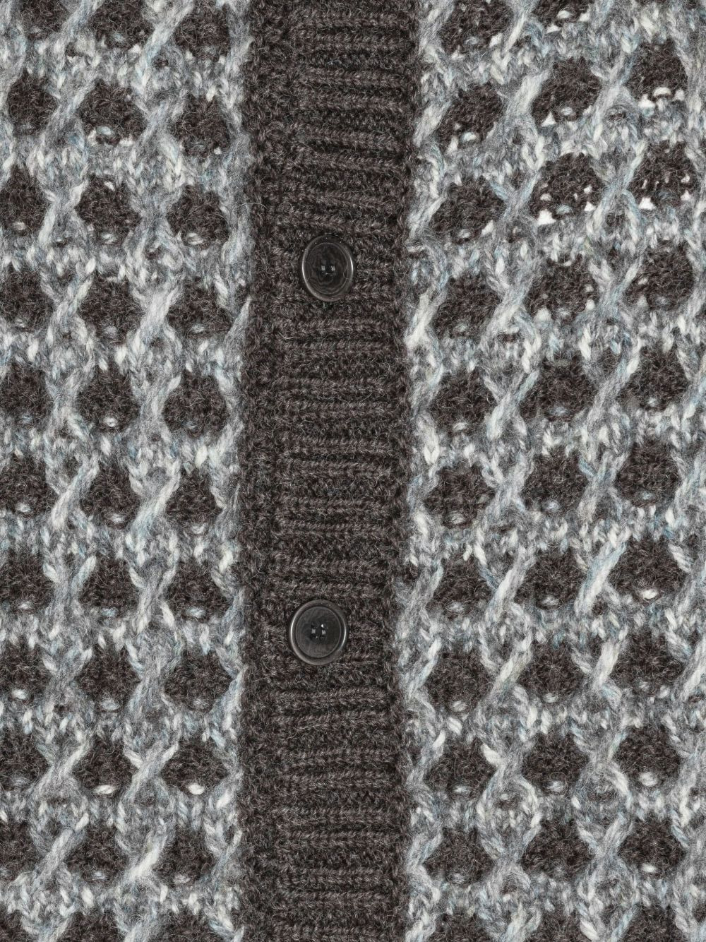 diamond-pattern cardigan - 3