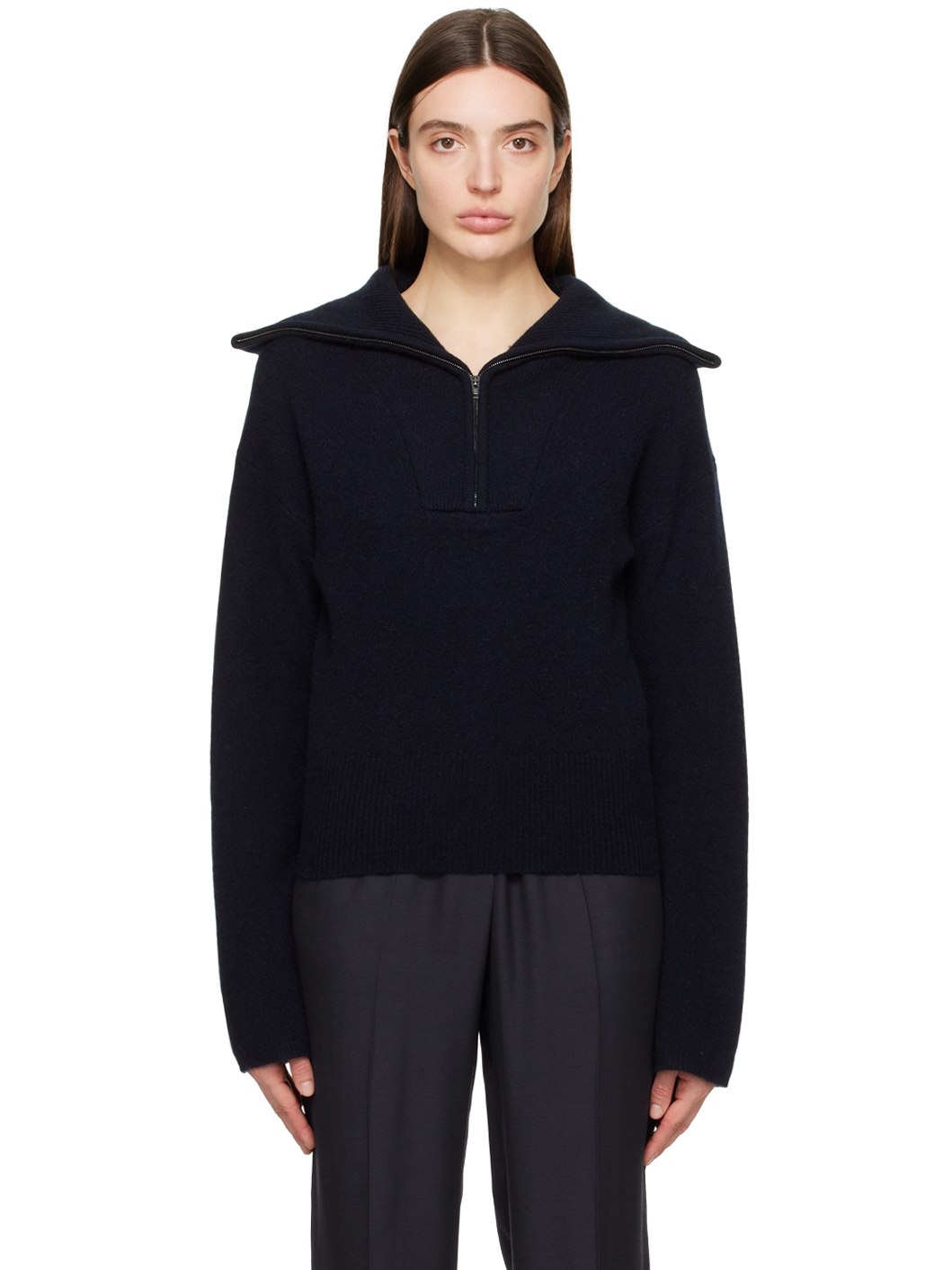 Navy Half-Zip Sweater - 1