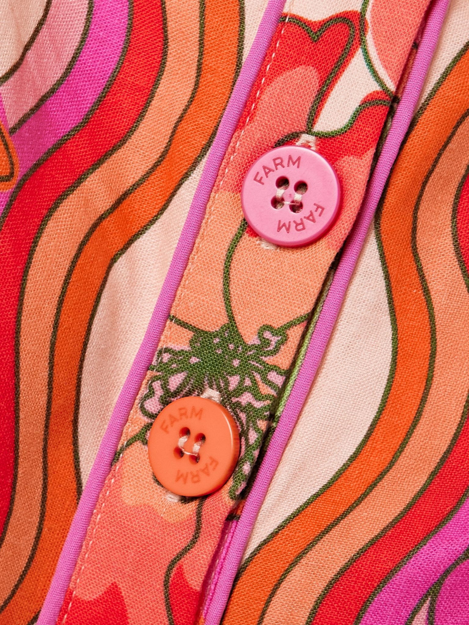 Belted printed linen-blend playsuit Pink - 4