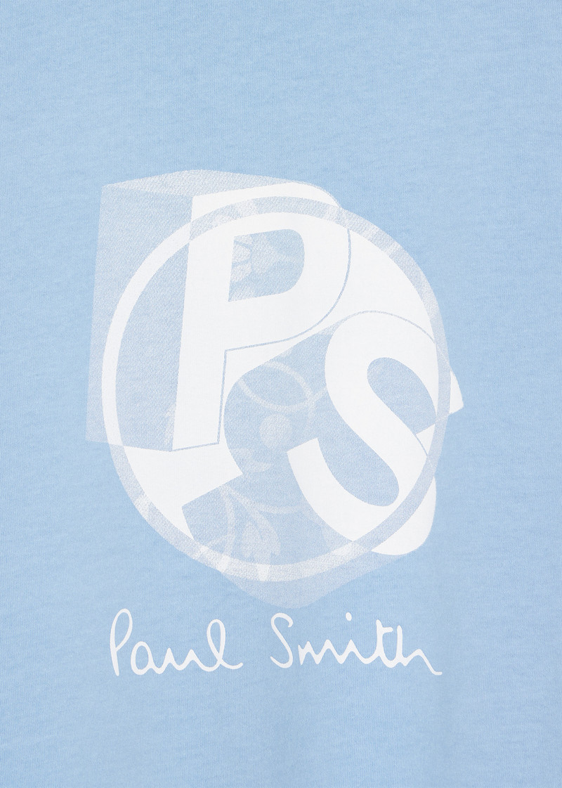 Paul Smith Pale Blue Organic Cotton PS Logo T-Shirt outlook