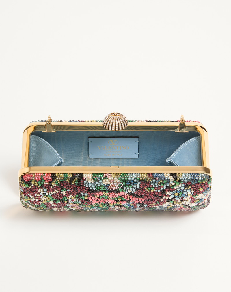 Valentino VALENTINO GARAVANI CARRY SECRETS MINAUDIERE WITH APRES L'HIVER RHINESTONE MOTIF outlook