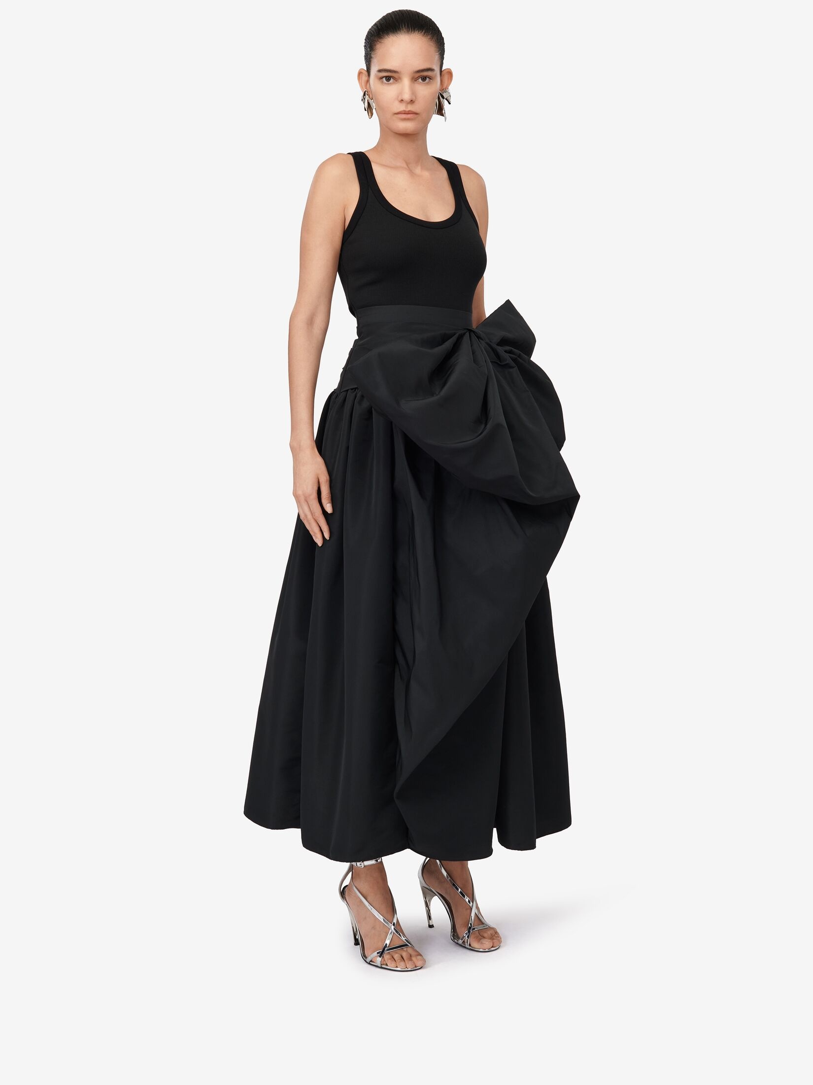 Women's Hybrid Bow Dress in Black - 3
