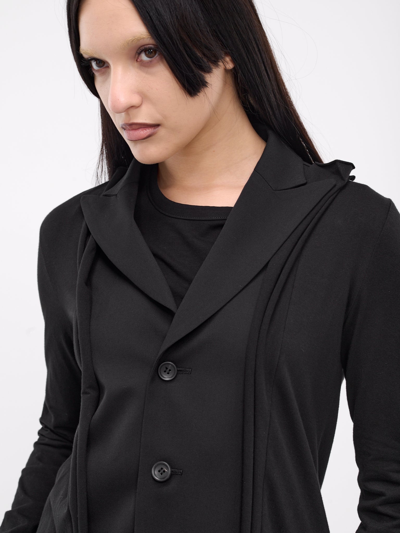 Gabardine Combination Long Jacket - 5