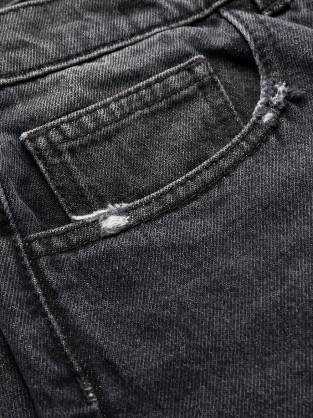 distressed straight-leg jeans - 5