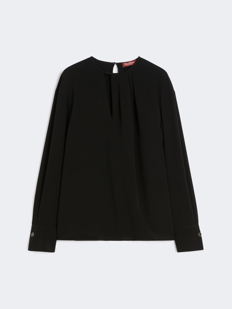 KAKI Lightweight cady blouse - BLACK 1