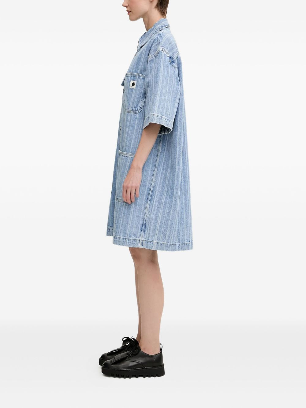 Rylan striped denim shirt mini dress - 2