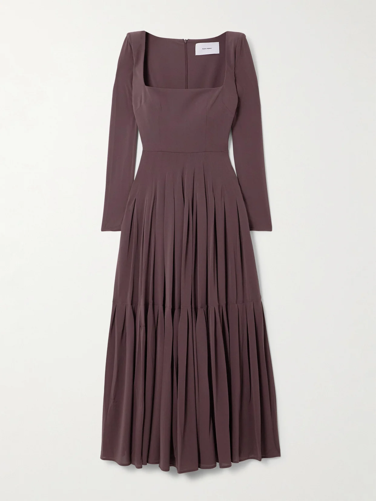 Tiered Pleated Recycled Stretch-crepe Maxi Dress - 1