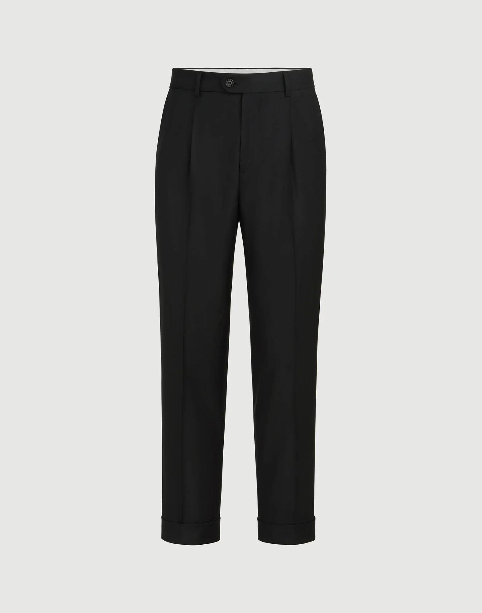 Super 150s virgin wool four season batavia trousers with pleat - 1
