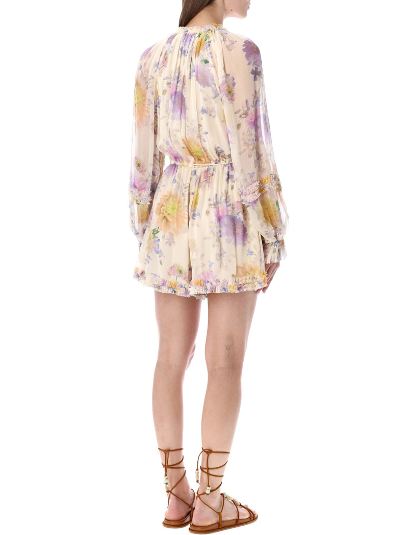 Zimmermann Zimmermann Luna Ruffle Playsuit Cream Dahlia Viscose Jumpsuit outlook