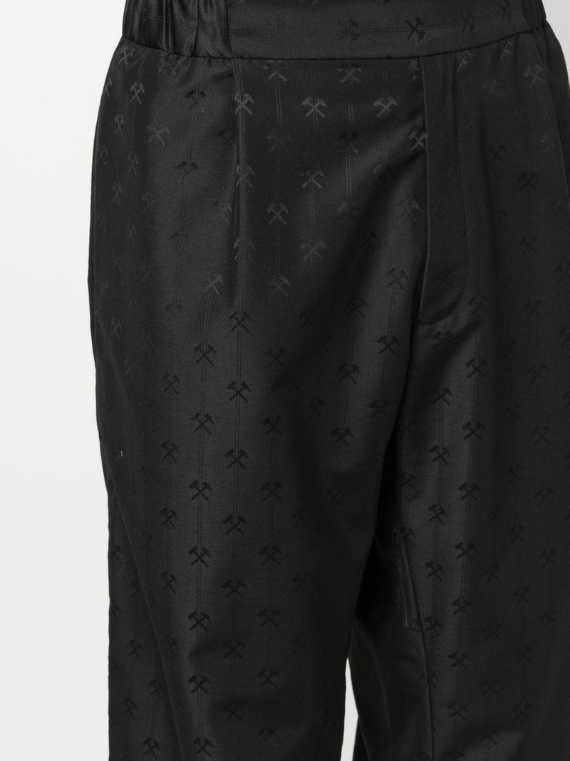 hammer-jacquard straight-leg trousers 5