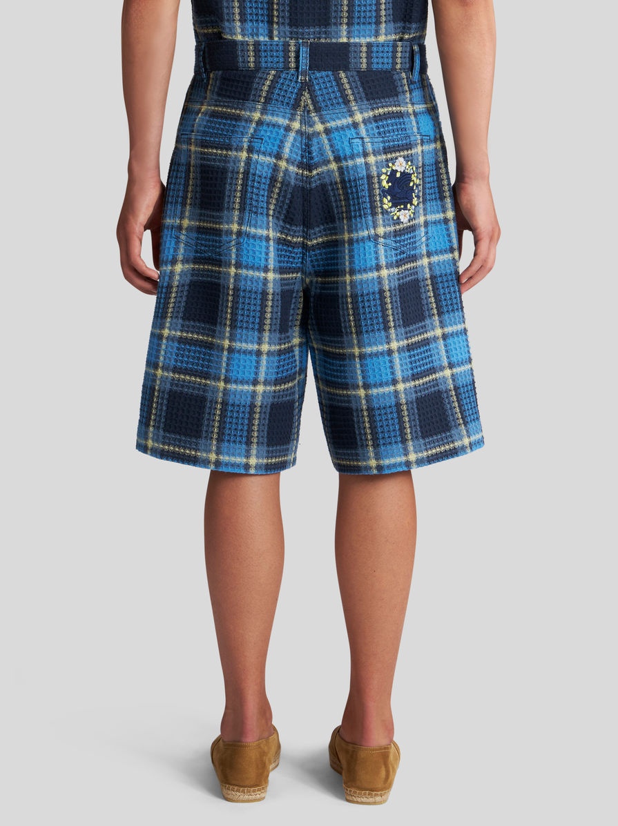 CHECK JACQUARD BERMUDA SHORTS - 4