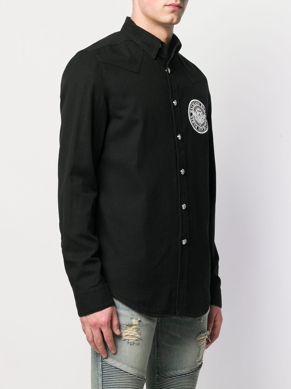 embroidered logo shirt - 3