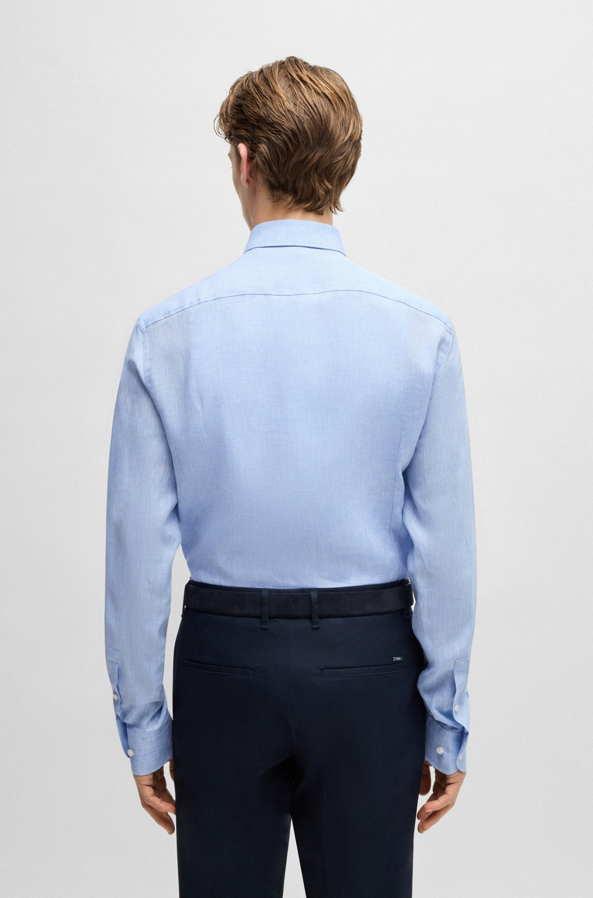 SLIM-FIT SHIRT IN ITALIAN-MADE LINEN - 5