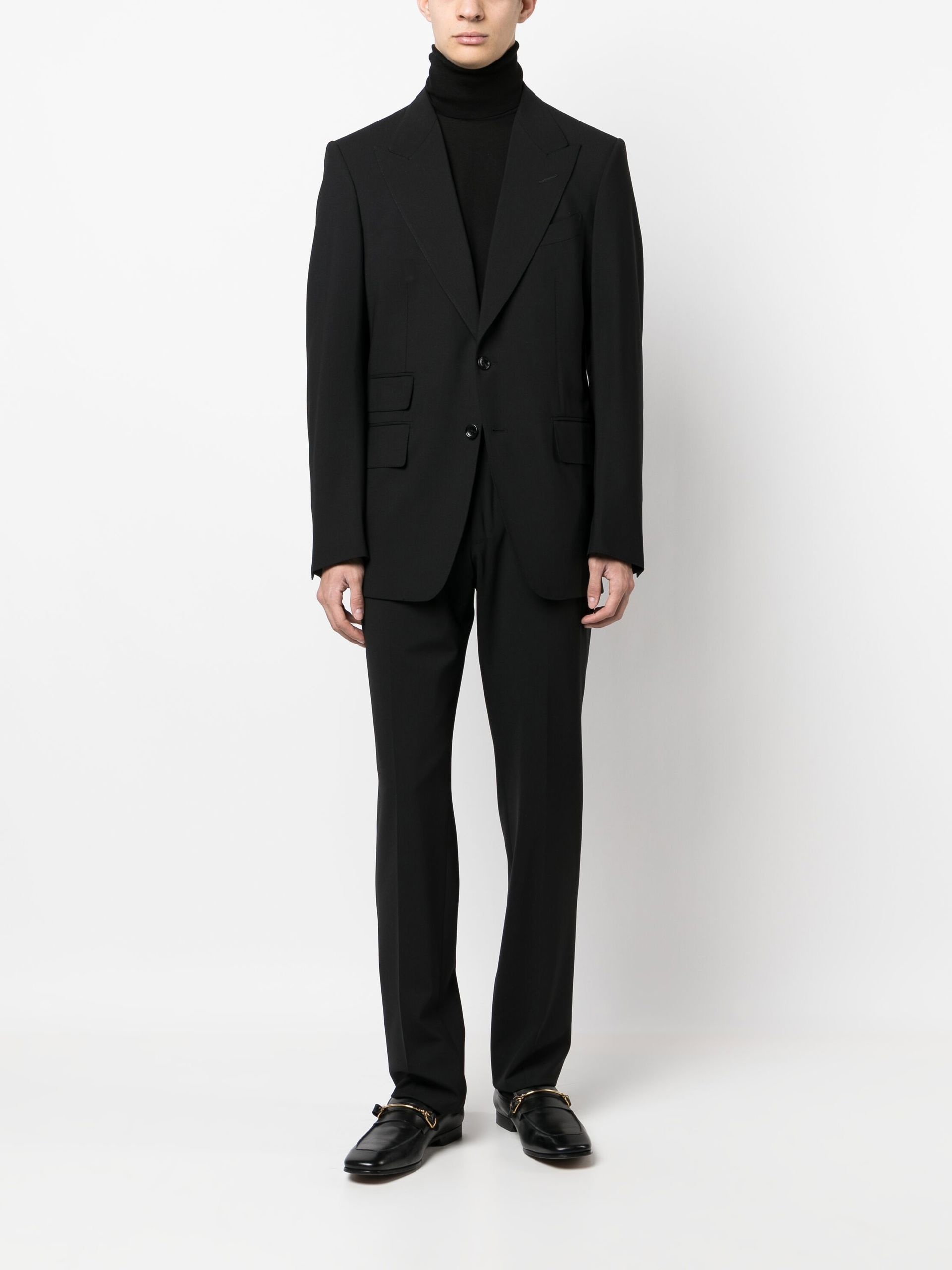 black Shelton single-breasted wool suit - 2