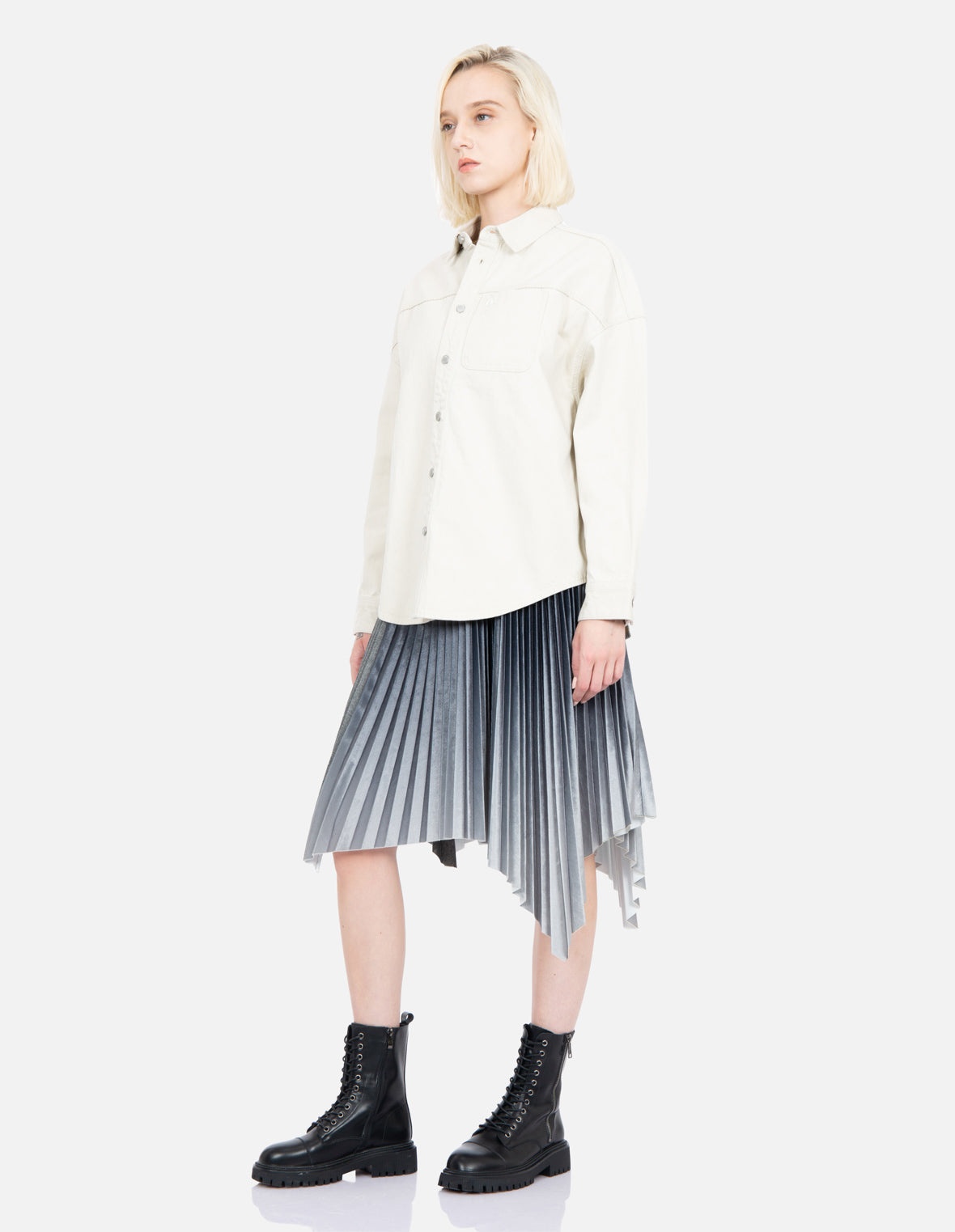 Logo Embroidered Denim Shirt - 4