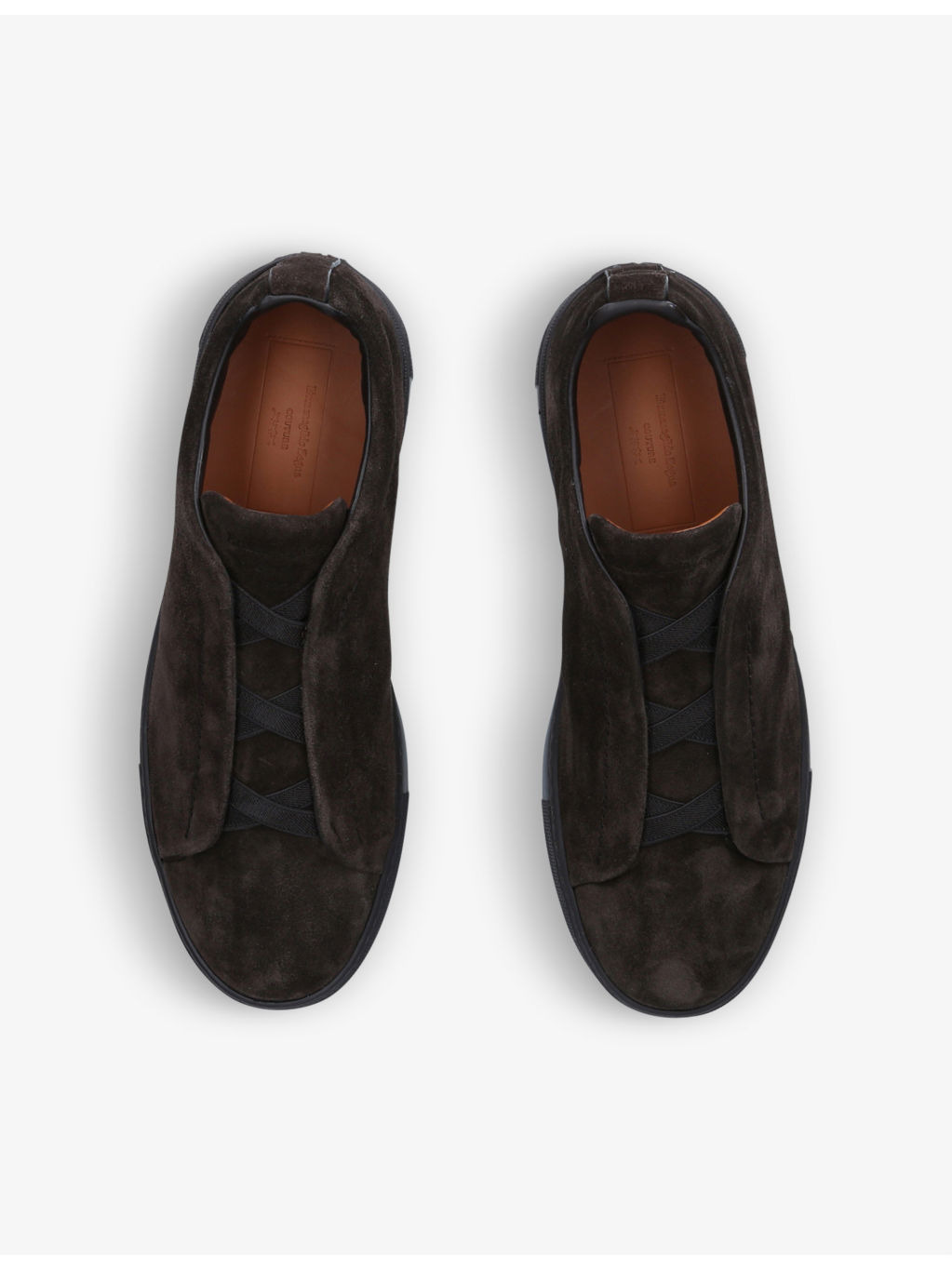 Triple Stitch leather and fabric low-top trainers - 2